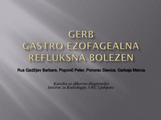 GERB gastro-ezofagealna refluksna bolezen