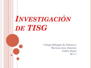 Investigación de TISG