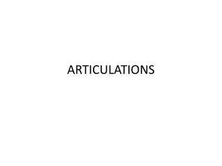 ARTICULATIONS