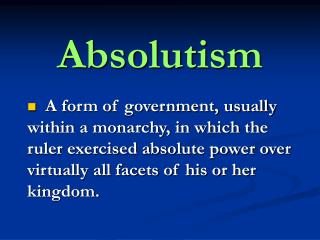 Absolutism