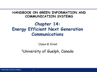 Chapter 14: Energy Efficient Next Generation Communications