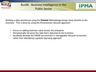 Bus06 - Business Intelligence in the Public Sector