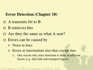 Error Detection (Chapter 10)