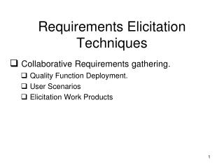 Requirements Elicitation Techniques