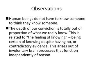 Observations