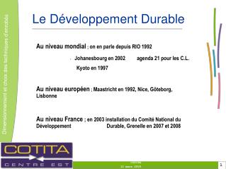 Le Développement Durable