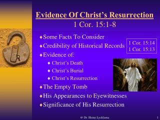 Evidence Of Christ’s Resurrection 1 Cor. 15:1-8