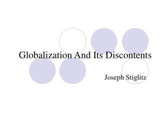 Globalization And Its Discontents