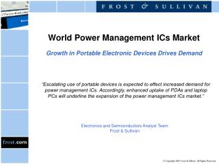 World Power Management ICs Market Growth in Portable Electronic Devices Drives Demand