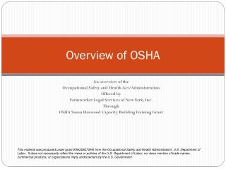 Overview of OSHA