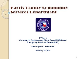 Harris County Community Services Department