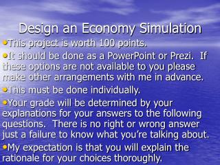 Design an Economy Simulation