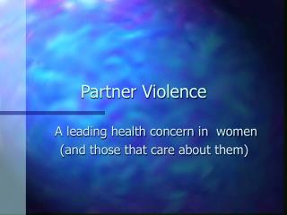 Partner Violence