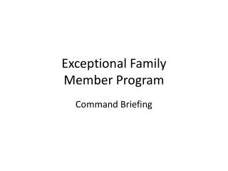 Exceptional Family Member Program