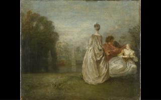 Les Deux cousines Antoine Watteau vers 1716 huile sur toile 30 cm Musée du Louvre Photo : RMN