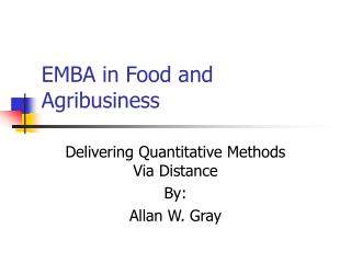 EMBA in Food and Agribusiness