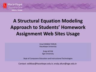 A Structural Equation Modeling Approach to Students’ Homework Assignment Web Sites Usage