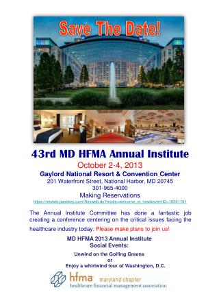 MD HFMA 2013 Annual Institute Social Events: Unwind on the Golfing Greens or