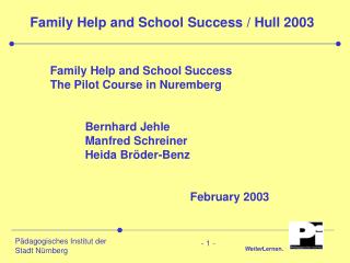 Family Help and School Success / Hull 2003