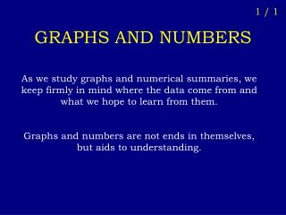 GRAPHS AND NUMBERS