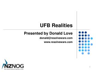 UFB Realities
