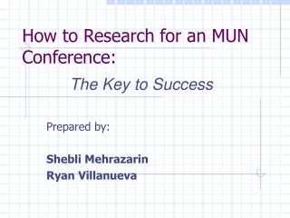 How to Research for an MUN Conference: