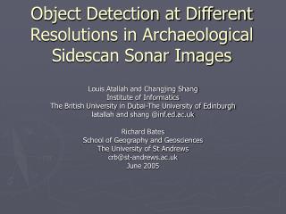 Object Detection at Different Resolutions in Archaeological Sidescan Sonar Images