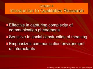 Chapter 4 Introduction to Qualitative Research