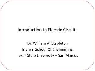 Introduction to Electric Circuits