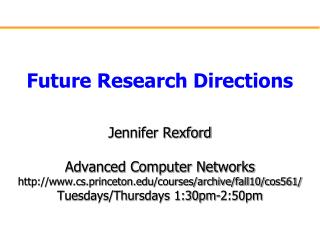 Future Research Directions