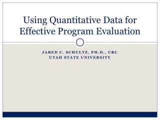 Using Quantitative Data for Effective Program Evaluation