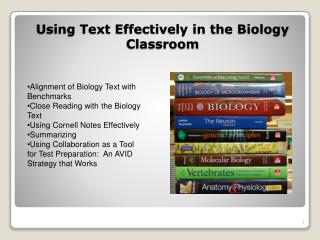 Using Text Effectively in the Biology Classroom