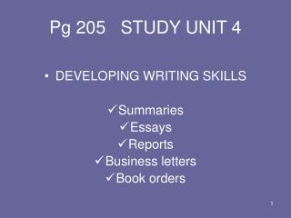 Pg 205 STUDY UNIT 4