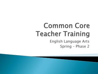 Common Core Teacher Training