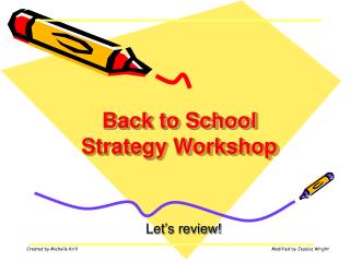 Back to School Strategy Workshop