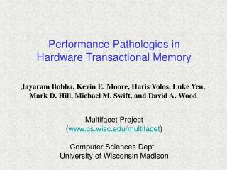 Performance Pathologies in Hardware Transactional Memory