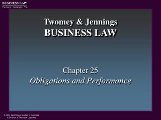 Twomey &amp; Jennings BUSINESS LAW