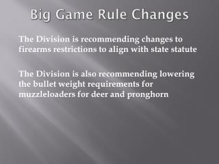 Big Game Rule Changes