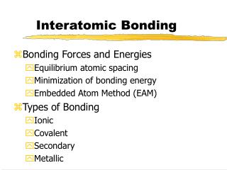 Interatomic Bonding