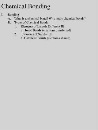 Chemical Bonding