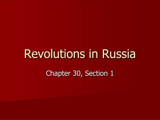 Revolutions in Russia