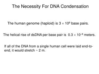 The Necessity For DNA Condensation