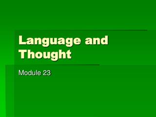 Language and Thought