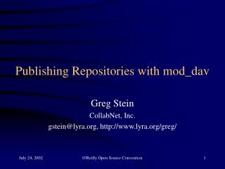 Publishing Repositories with mod_dav