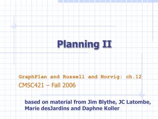 Planning II