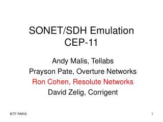 SONET/SDH Emulation CEP-11