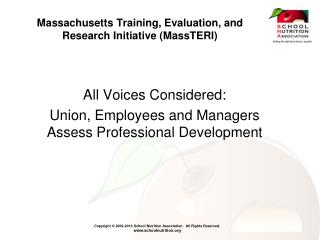 Massachusetts Training, Evaluation, and Research Initiative (MassTERI)