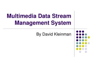 Multimedia Data Stream Management System