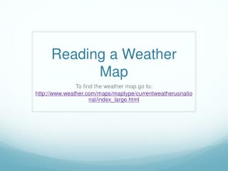 Reading a Weather Map