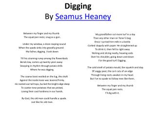 Digging By Seamus Heaney